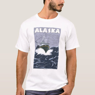 AlaskaCrab Boat Vintage Travel Poster T-Shirt