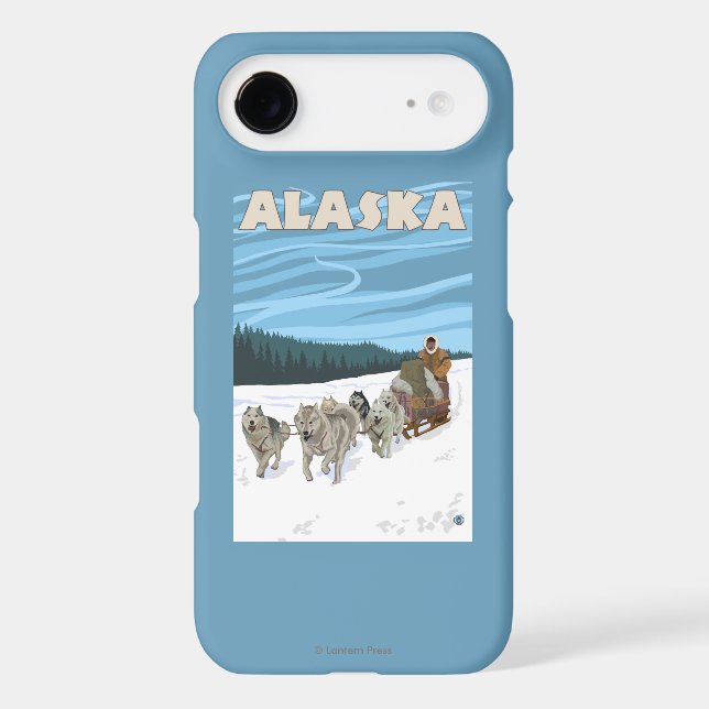 AlaskaDogsledding Vintage Travel Poster Case-Mate iPhone Case (Back)