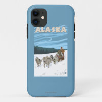 AlaskaDogsledding Vintage Travel Poster