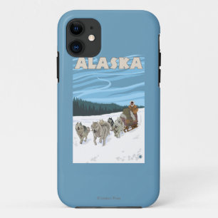 AlaskaDogsledding Vintage Travel Poster iPhone 11 Case