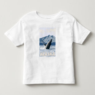 AlaskaHumpback Whale Vintage Travel Poster Toddler T-Shirt
