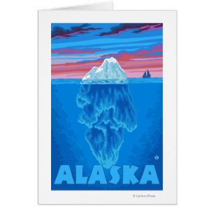 AlaskaIceberg Vintage Travel Poster