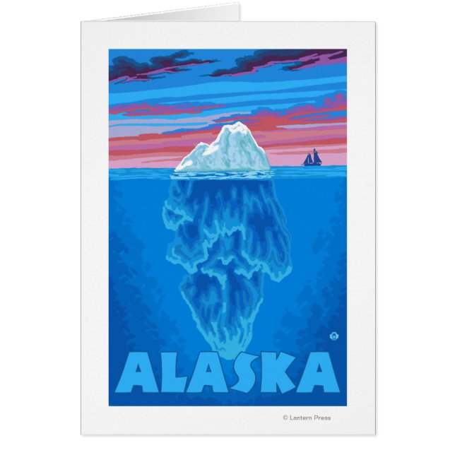 AlaskaIceberg Vintage Travel Poster (Front)
