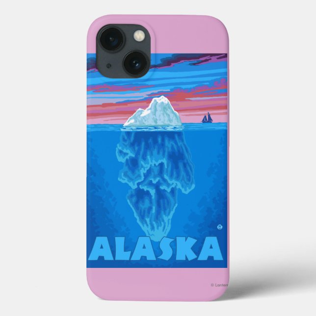 AlaskaIceberg Vintage Travel Poster Case-Mate iPhone Case (Back)