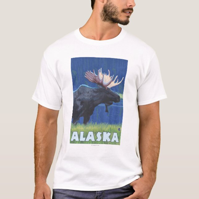 AlaskaMoonlight Moose T-Shirt (Front)