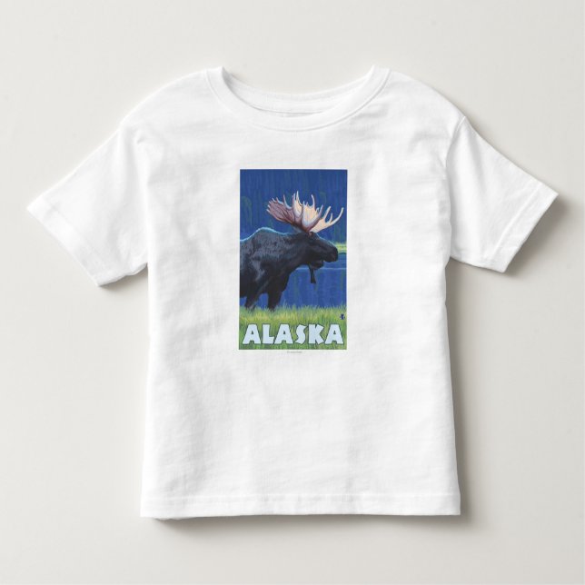 AlaskaMoonlight Moose Toddler T-Shirt (Front)
