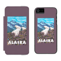 AlaskaMountain Goats Vintage Travel Poster