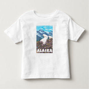 AlaskaMountain Goats Vintage Travel Poster Toddler T-Shirt