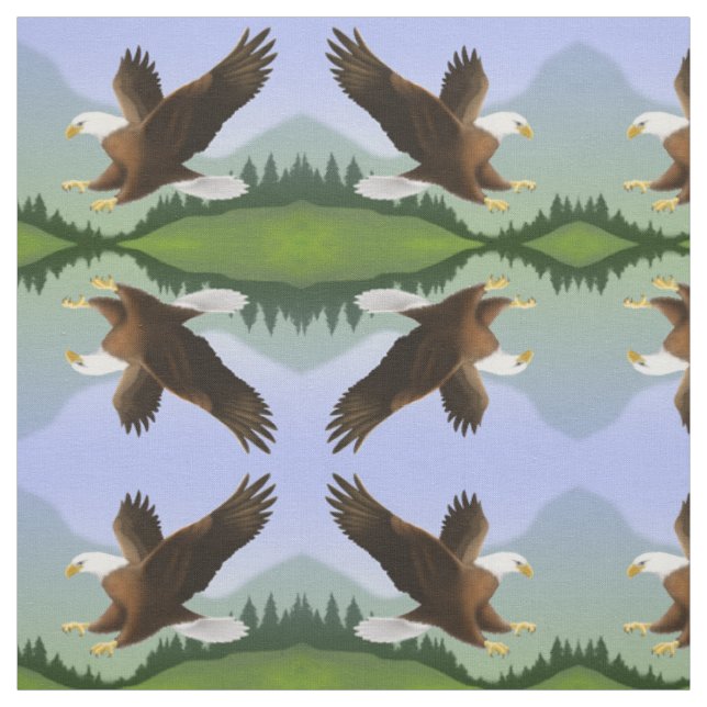 Alaskan Bald Eagle in Wilderness Fabric (Swatch)