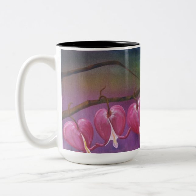 Alaskan Bleeding Hearts two-tone 15oz mug (Left)