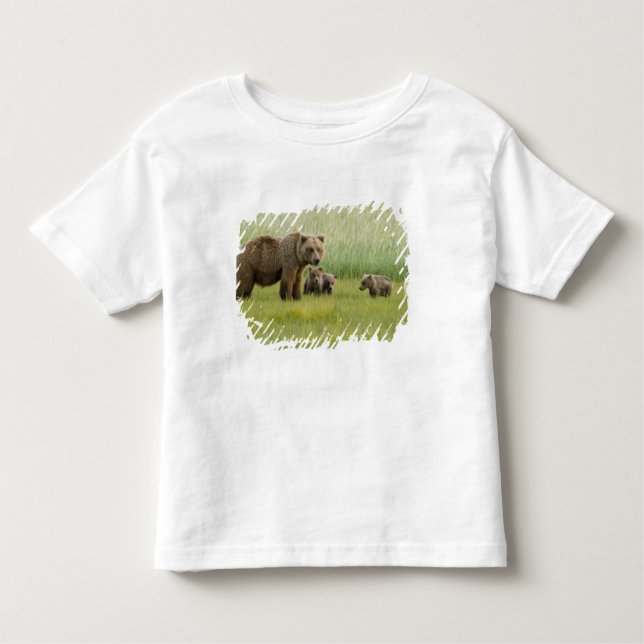 Alaskan Brown Bear Sow and three Cubs, Ursus Toddler T-Shirt (Front)