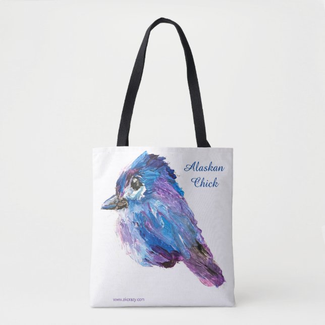 Alaskan Chick Canvas _fireweed back_Tote Bag (Front)