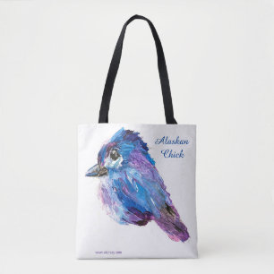 Alaskan Chick Canvas Tote Bag_Fall Fireweed on ba Bag