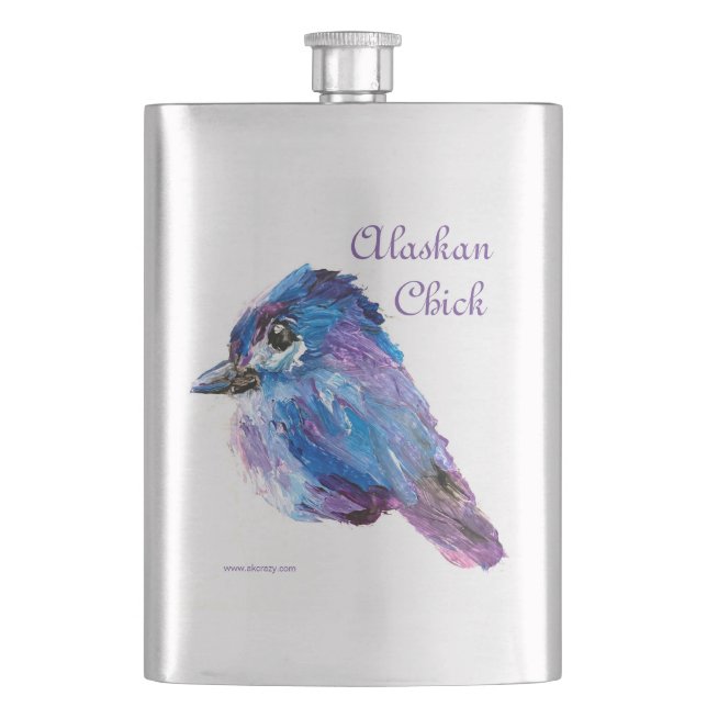 Alaskan Chick classic flask (Front)