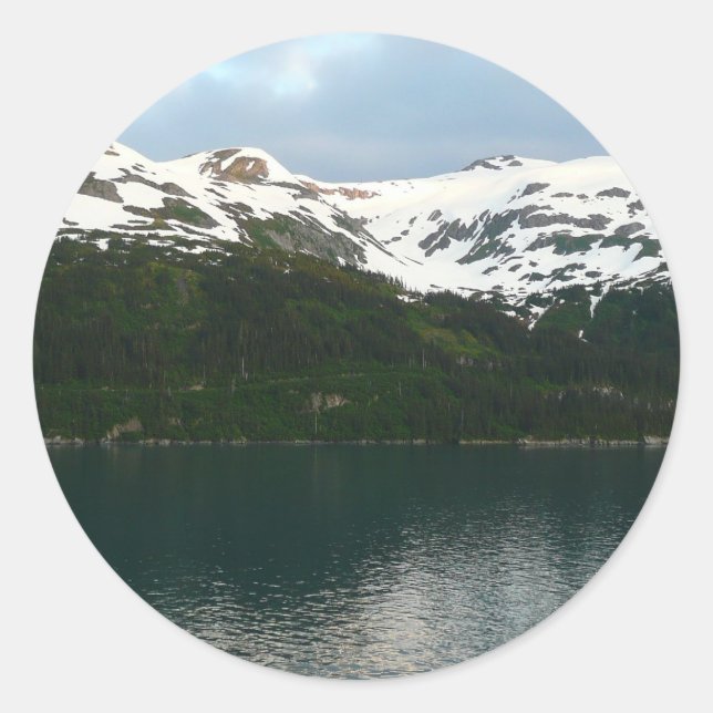 Alaskan Coast at Dusk Classic Round Sticker (Front)