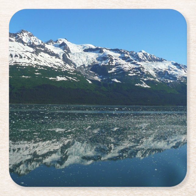 Alaskan Coastline Beautiful Nature Photography Square Paper Coaster (Front)