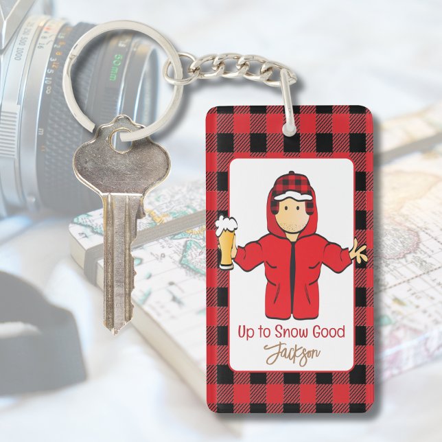 Alaskan Cruise Male Cartoon Funny Snow Saying  Key Ring (Creator Uploaded)