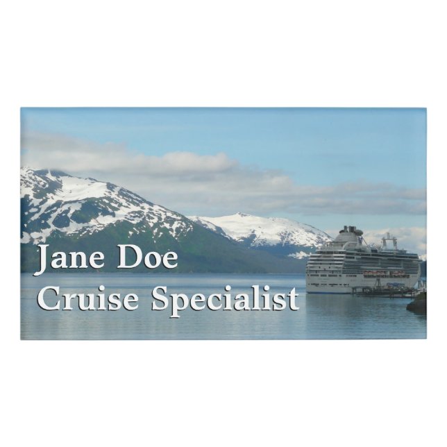 Alaskan Cruise Vacation Travel Photography Name Tag (Front)