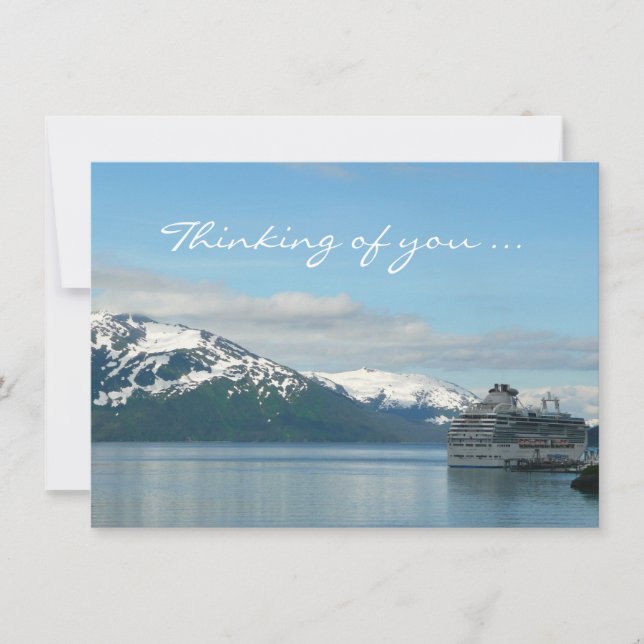 Alaskan Cruise Vacation Travel Thinking of You Car Card (Front)