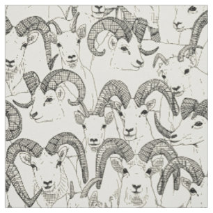 Alaskan Dall sheep black pearl Fabric