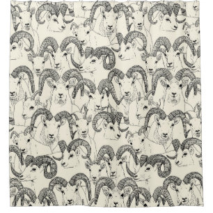 Alaskan Dall sheep black pearl Shower Curtain