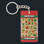 Alaskan Dog Countdown Christmas Advent Calendar Key Ring<br><div class="desc">Alaskan Dog Countdown Christmas Advent Calendar Holiday Cards feature a watercolor of an Alaskan Malamute with a red Santa Hat and a red Christmas collar. Funny design for Dog Lovers!</div>