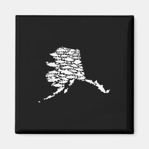 Alaskan Fish Alaska State Made Of Wild Salmon Hali Magnet