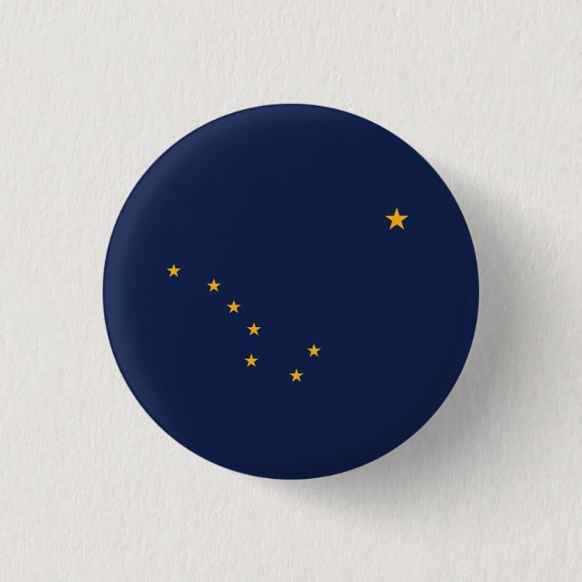 Alaskan Flag, Flag of Alaska 3 Cm Round Badge (Front)