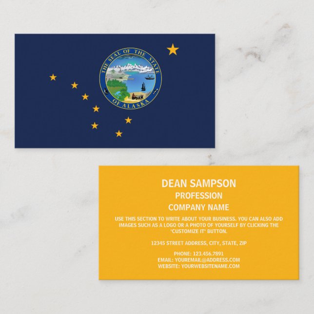 Alaskan Flag & Seal, Flag of Alaska Business Card (Front/Back)