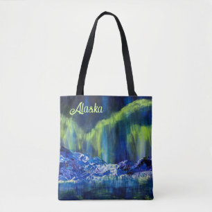Alaskan Glacial Reflections & Borealis tote bag