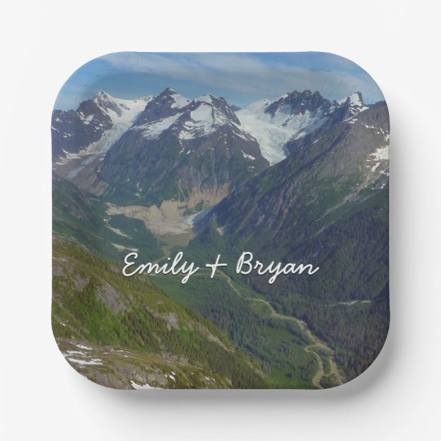 Alaskan Glacier-Carved Valley Paper Plate (Front)