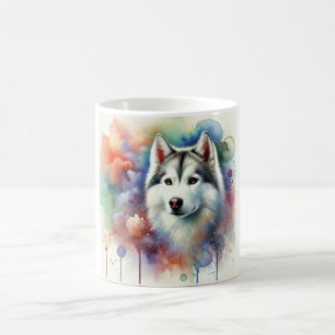 Alaskan Husky 060824AREF138 - Watercolor Coffee Mug