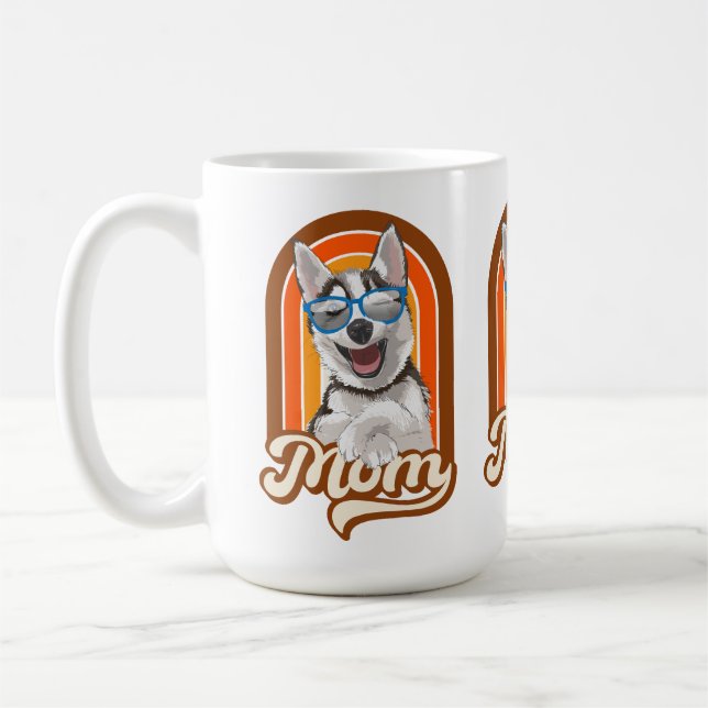 Alaskan husky mom, siberian husky mom  coffee mug (Left)