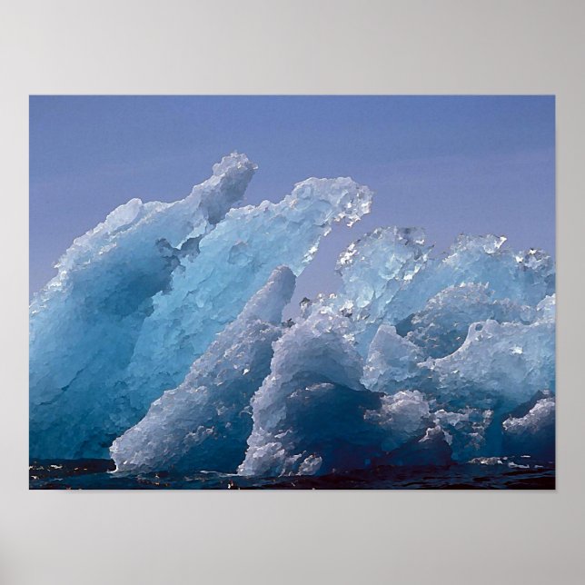Alaskan Ice Berg Painting Poster (Front)