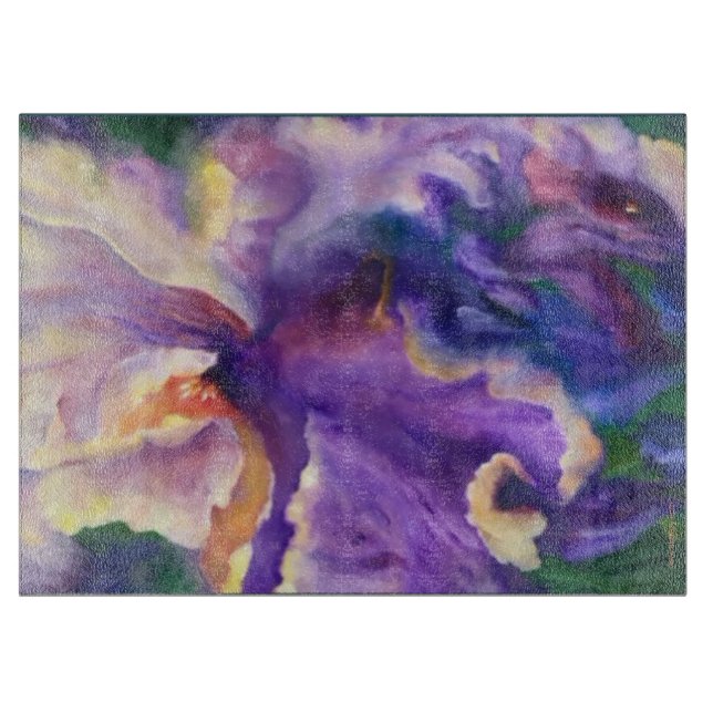 Alaskan Iridescent Iris Cutting Board (Front)