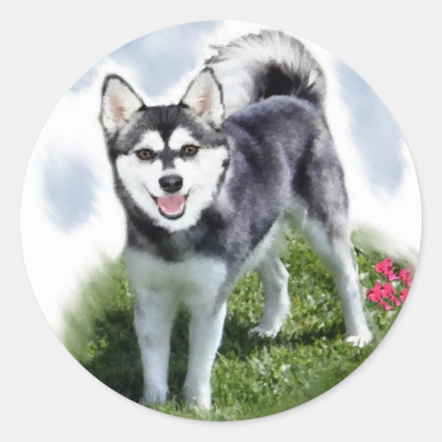 Alaskan Klee Kai Art Classic Round Sticker (Front)