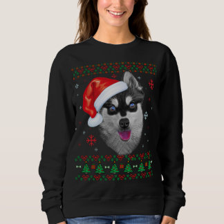 Alaskan Klee Kai Christmas Santa Ugly Sweater Dog