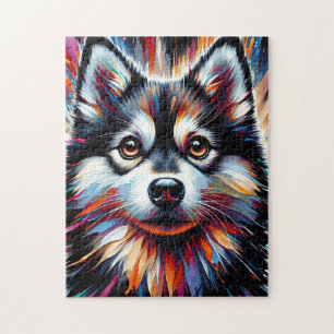 Alaskan Klee Kai Dog Acrylic Print   Colourful Jigsaw Puzzle