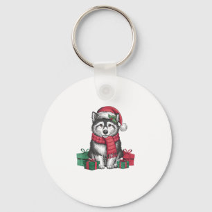 Alaskan Klee Kai Dog Christmas Parties Holiday San Key Ring