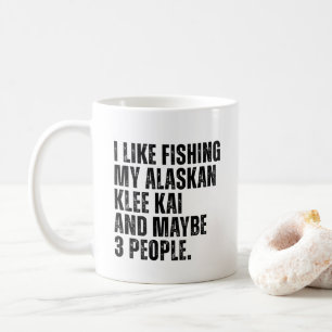 Alaskan Klee Kai Dog Owner Funny Fishing Lover Coffee Mug