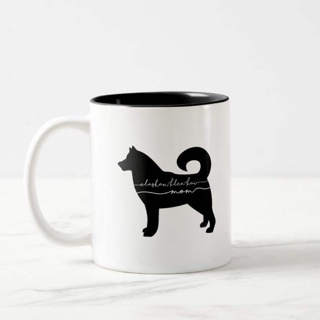 Alaskan Klee Kai Mum Silhouette Two-Tone Coffee Mug (Left)
