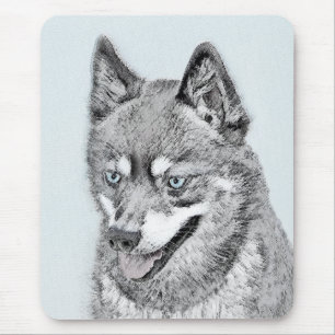 Alaskan Klee Kai Painting - Cute Original Dog Art Mouse Pad