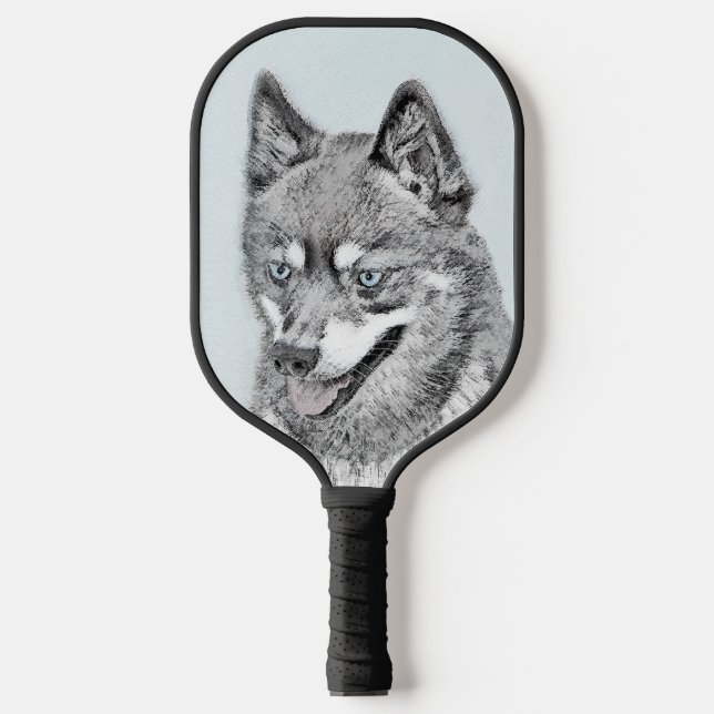 Alaskan Klee Kai Painting - Cute Original Dog Art Pickleball Paddle (Front)