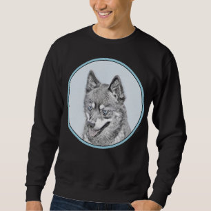 Alaskan Klee Kai Painting - Cute Original Dog Art Sweatshirt