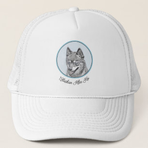 Alaskan Klee Kai Painting - Cute Original Dog Art Trucker Hat