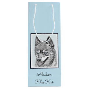 Alaskan Klee Kai Painting - Cute Original Dog Art Wine Gift Bag