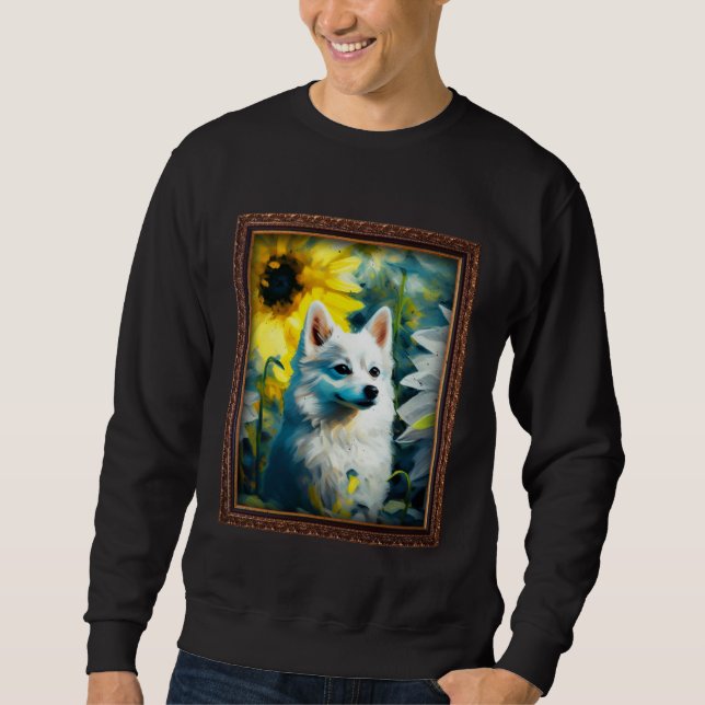 Alaskan Klee Kai Painting Sunflower Flower Mom Wom Sweatshirt (Front)