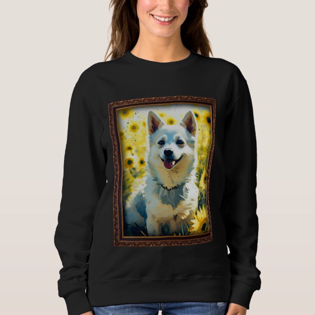 Alaskan Klee Kai Painting Sunflower Flower Mom Wom Sweatshirt (Front)