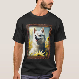 Alaskan Klee Kai Painting Sunflower Flower Mum Wom T-Shirt