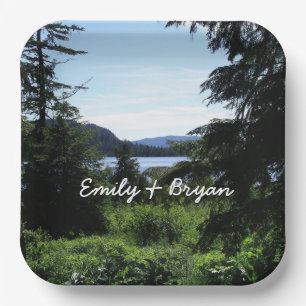 Alaskan Landscape Beautiful Alaska Photography Paper Plate